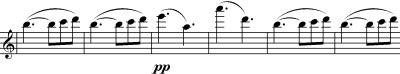 A high passage in false treble clef